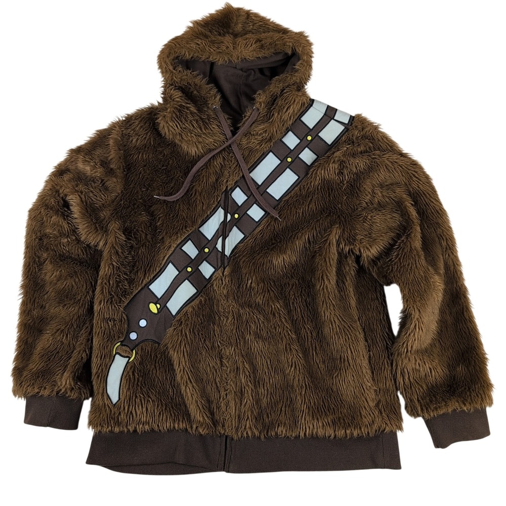 Star Wars Chewbacca Cosplay Jacket Adult Large Hooded Full-Zip Faux Fur Wookie